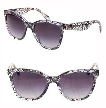 Dolce &amp; Gabbana 4190 BLACK LACE Crystal Acetate Butterfly Sunglasses DG4190 - £204.96 GBP