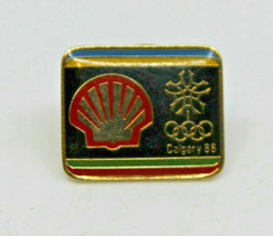 Calgary Winter Olympics Shell Oil Sponsor Logo Collectible Pin 1988 Vintage - £10.91 GBP
