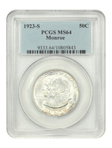 1923-S 50C Monroe PCGS MS64 - $203.70