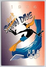 Looney Toons 1996 Olympics USA Donald Duck Diving Atlanta 4x6 Postcard S29 - £3.15 GBP