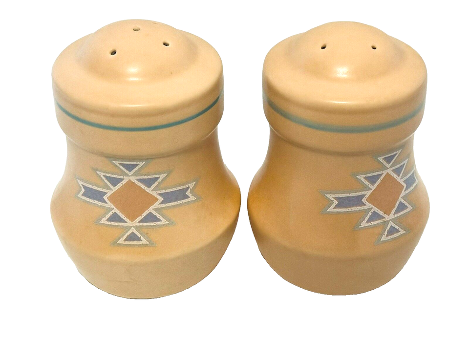 Treasure Craft Southwest Pattern Salt and Pepper Shakers Stoneware Made in USA - £13.77 GBP