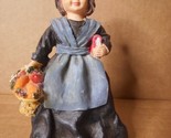 K&#39;S COLLECTION Resin Pilgrim Woman Figurine Thanksgiving Basket Book 5 1... - $6.92