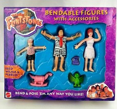 The Flintstones Bendable Figures with Accessories Action Figures 1993 Mattel NEW - £17.16 GBP