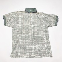 Vintage Bill Blass Mens Polo Shirt Size Medium Print Beige  100% Cotton Pullover - £12.99 GBP
