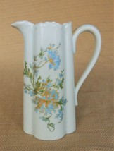 Beautiful antique Limoges Haviland blue flowered gold trim porcelain pitcher - £39.96 GBP