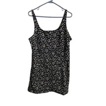 So XXL womens Black White Form Fitting Swimsuit Dress Side Zip Plus Size - $15.21
