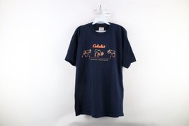 Vtg 90s Cabelas Mens Large Spell Out Moose Short Sleeve T-Shirt Navy Blue USA - $44.50