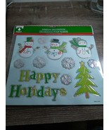 New Christmas House Window Decor Clings  9.75 x 11.5 HAPPY HOLIDAYS. Sno... - $188.32 MXN