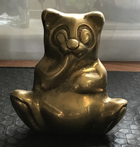 Vintage Brass Teddy Bear, Panda Figurine Made in Korea 5.5” H X 4.5”W - $12.19
