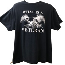 Veteran Eagle Men&#39;s Unisex Black Double Sided Graphic T-Shirt XL Gildan  - £11.71 GBP