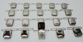 (20) Hold-Up Suspenders Heavy Duty JUMBO Nickel Plated Metal No-Slip Clips - £34.80 GBP