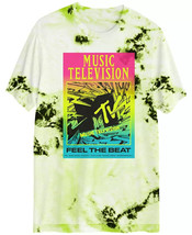 Hybrid Men&#39;s Mtv Tie Dye Feel The Beat Graphic T-Shirt Green/Black-2XL - £15.72 GBP