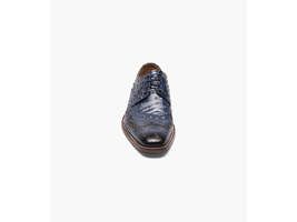 Stacy Adams Gennaro Wingtip Oxford Ostrich Print Leather Blue  25537-400 image 7