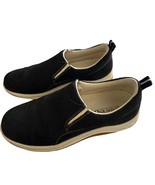 Lands End Womens Comfort Shoes Black Suede Leather Round Toe Slip On Cas... - £13.91 GBP