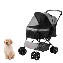 VEVOR Pet Stroller 4 Wheels Dog Stroller with Brakes 44 lbs Weight Capacity - £85.40 GBP