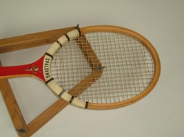 Vintage Spalding Title Cup Tennis Racket with Press Wood USA made - $19.79