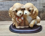 Vintage Homco Masterpiece Porcelain 1988 Spaniel Puppies With Base - SHI... - $15.79