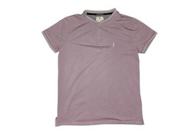 Scott James Shirt Men Medium Henley Lavender Short Sleeve Stretch - $15.20