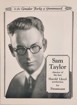 1925 Print Ad Silent Movie Director Sam Taylor First Harold Lloyd Production - £18.19 GBP