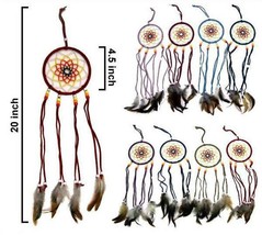 6 DREAM CATCHER W COLOR BEADS dreamcatcher bead art wall mirror hanging ... - $23.74