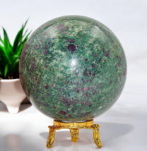 Green RUBY FUCHSITE Crystal Stone Healing Reiki Gemstone Decor Sphere Gi... - $115.76