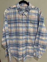 BROOKS BROTHERS Button Down Shirt Regent’-Blue/Pink Plaid Supima L/S EUC... - $12.38