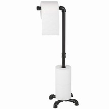 Black Cast Iron Bathroom Tissue Paper Holder Stand - $60.38