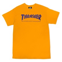 Mens T-shirt Thrasher Magazine Logo Gold Purple - £13.60 GBP