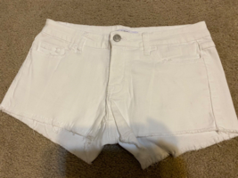 Klique B Whiskered Denim Shorts Women&#39;s Size Small white Distressed - £12.38 GBP