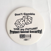 Vintage Counter Culture Pinback Button 3&quot; Round Pin Protect Social Secur... - $9.95