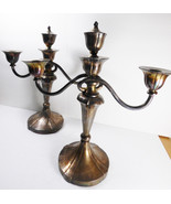 VTG Antique set of 2 Silver Plate Candelabra candlestick holders 3 scone... - £269.89 GBP