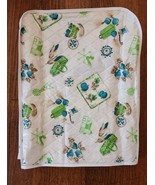 1950s MCM Atomic Quilted  Vinyl Plastic Appliance Cover Teal Farm Fruit ... - $22.16