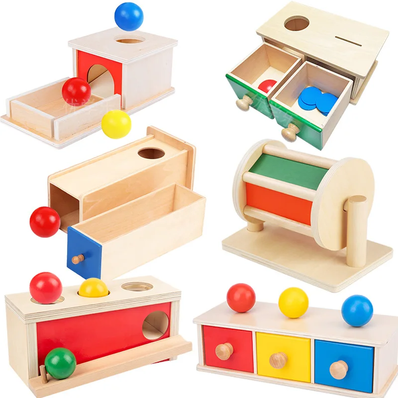 Montessori Kids Wooden Coin Box Drawer Game Science Educational Toys Preschool - £13.48 GBP+