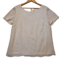 J Crew White Lace Short Sleeve Top Crochet Blouse Women Size 8 - $24.95