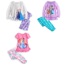 Disney Store Princess Elsa Anna Jasmine Ariel Belle Cinderella 2 Piece Pajamas - £31.93 GBP