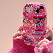 Korean Cute Y2k Pink Love Heart Pendant The Soap Phone Case For iPhone 14 13 12  - £8.90 GBP