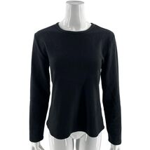 Cuddl Duds Womens Fleece Sweater Size Large Black Crew Neck Long Sleeve ... - $24.75