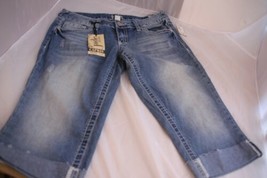 Jade Jeans Cropped Capris Size 7/8 Distressed Low-Rise Stretch NWT Light Blue - £18.90 GBP