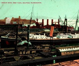 Moran Bros Ship Yard Seattle Washington WA UNP DB Postcard T14 - £3.12 GBP
