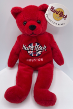 Hard Rock Cafe Houston Texas Red Rita Beara Stuffed Plush Beanie Bear 8&quot;... - $9.49