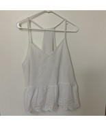 Shein Tops White Spaghetti strap Eyelet Trim Top White Size 1X Sleeveless - $13.37 CAD