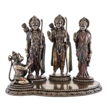 Rama Sita and Lakshmana Worshipped by Hanuman Statue Hindu Deities Bronze Resin - £87.87 GBP