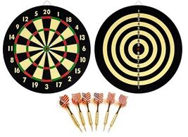 B-Stock Dartboard Set - Double Sided 16.5&quot; DART BOARD + 6 Brass Tipped D... - $14.99