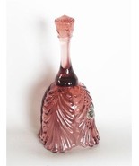 VTG Fenton Pale Cranberry Embossed Drape Bell Original Sticker Attached NOS - $32.99