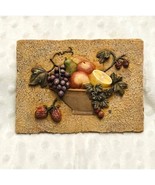 Vintage Cheri Bloom 3-D High Detail Ceramic Fruit Wall Tile - $21.84 CAD