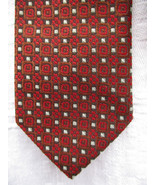 Superba 1950s Mens Tie Dacron Polyester Red with Gray Brown Geometric Wa... - $18.99