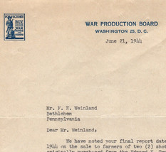 WWII US Government War Production Board Public Protection Branch Gun Control - £32.86 GBP