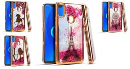 Tempered Glass + Liquid Motion Glitter Cover Case For Alcatel 3V (2019) 5032W  - £7.08 GBP+