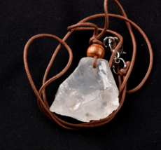 Satyaloka quartz  synergy 12 high frequency opalised  pendant in cotton  # 6833 - £46.87 GBP