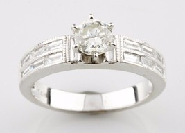 1.34 Carat Diamant Rond 14k or Blanc Fiançailles Unité Taille Bague 6.75 - $2,879.82